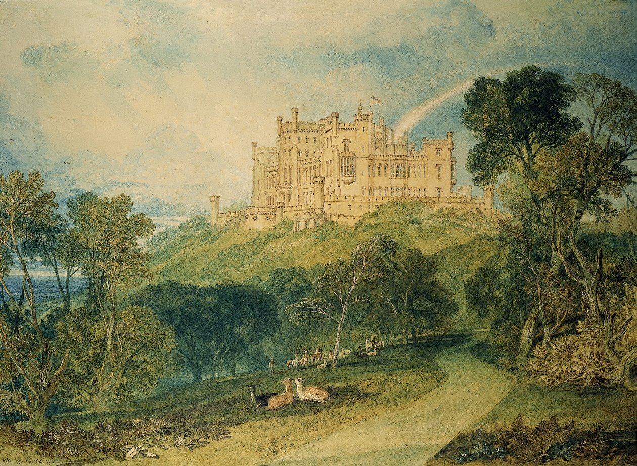 Näkymä Belvoirin linnaan, 1816 tekijältä Joseph Mallord William Turner