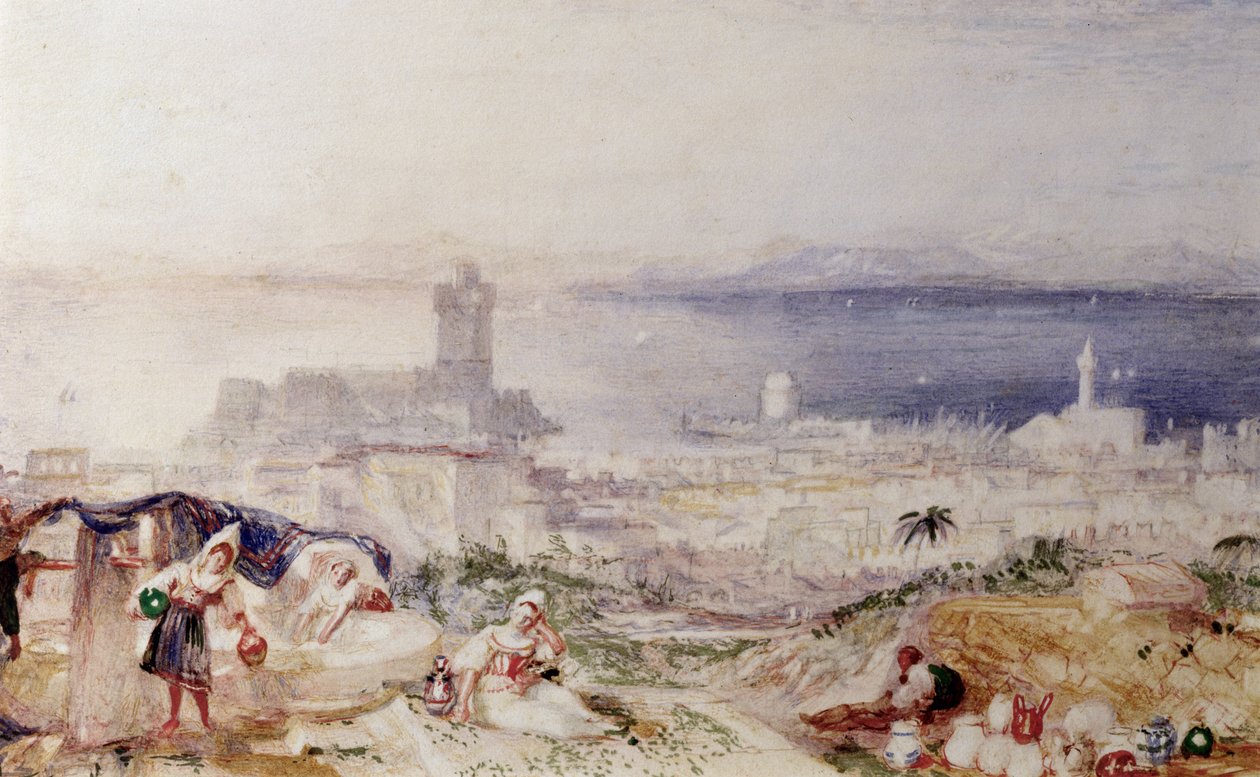 Näkymä Rodokselle tekijältä Joseph Mallord William Turner