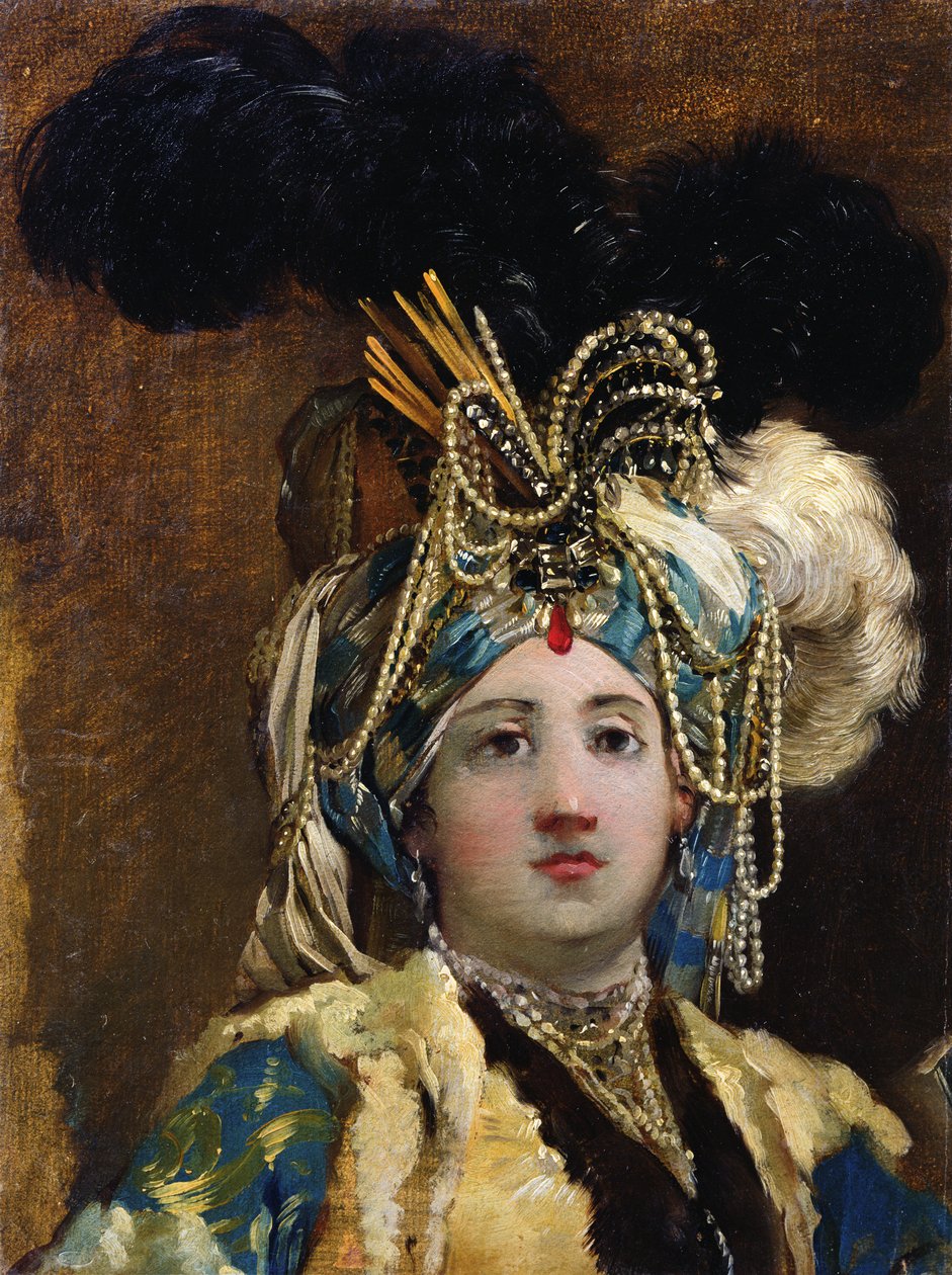 Sultana, 1748 (öljy paperille) tekijältä Joseph Marie, the Elder Vien