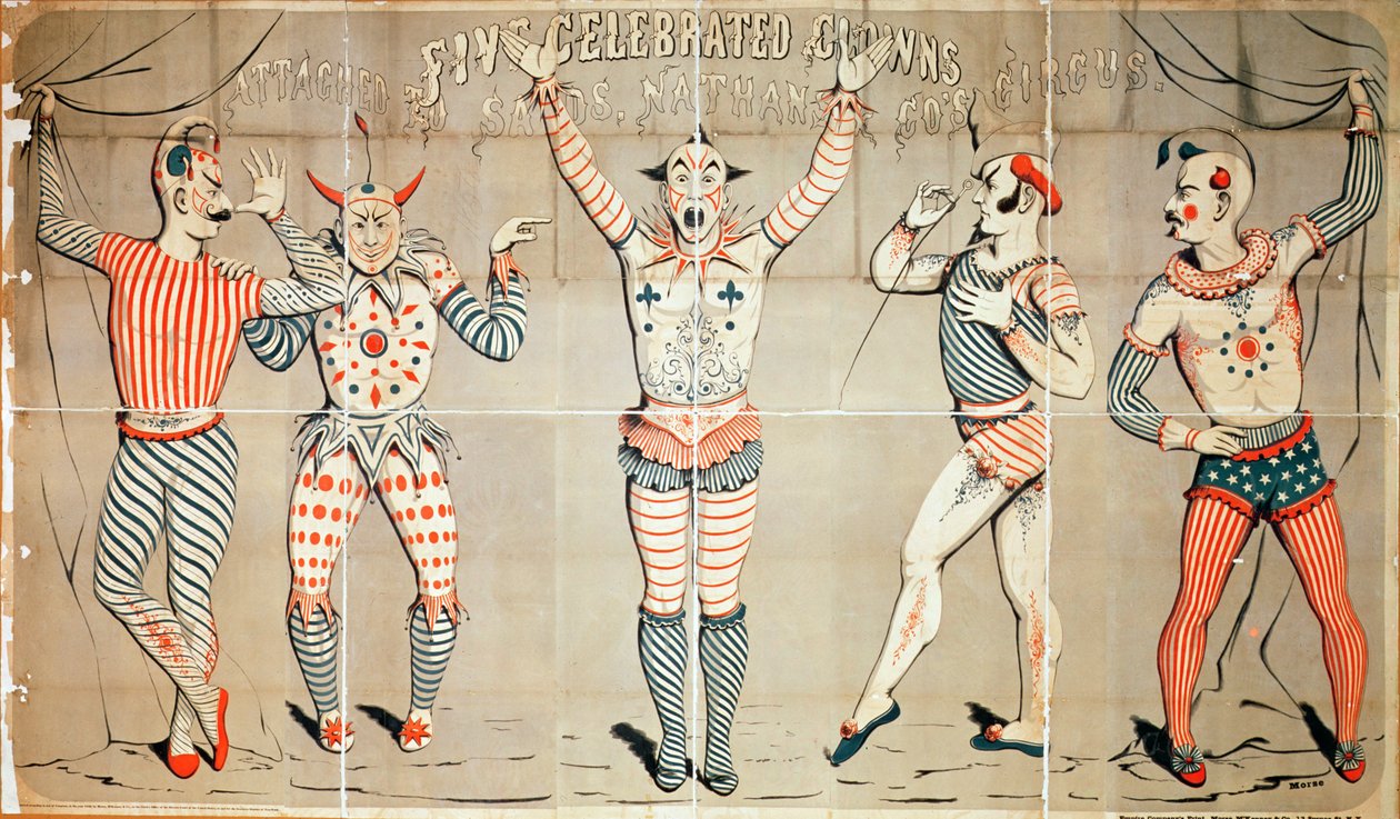 Five Celebred Clowns Attached to Sands, Nathan und Co.