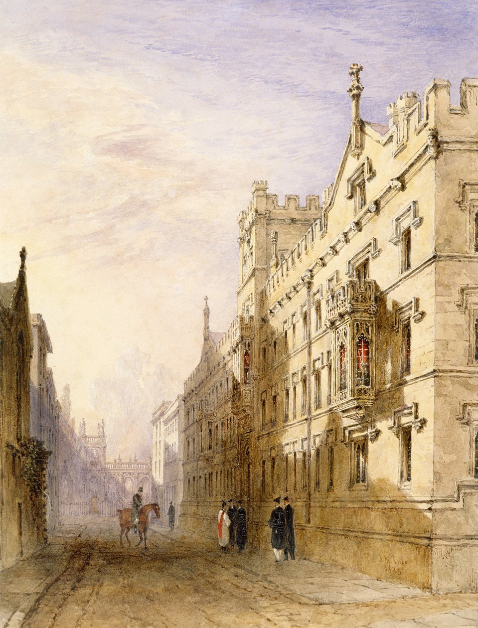 Exeter College, Oxford, 1835 (wc, grafiitti ja purukumi paperille). tekijältä Joseph Murray Ince
