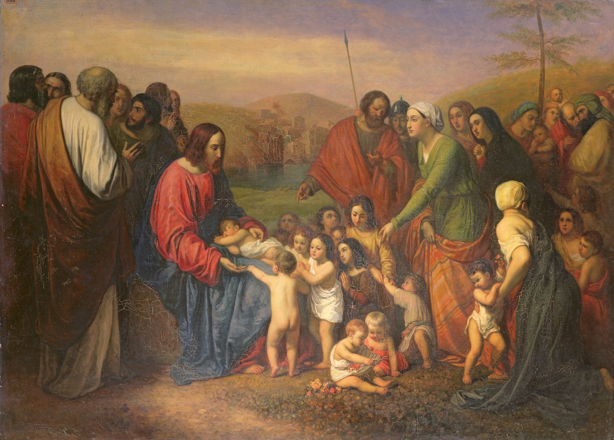 Anna pienten lasten tulla luokseni, 1837 tekijältä Joseph Nicolas Robert Fleury