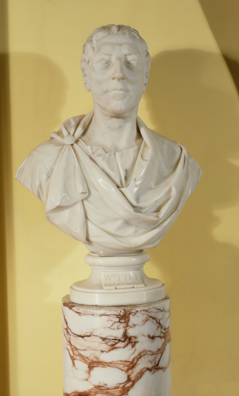 William Pitt vanhempi, 1. Chathamin jaarli (1708-78) rintakuva (marmori) (marmori) tekijältä Joseph Nollekens