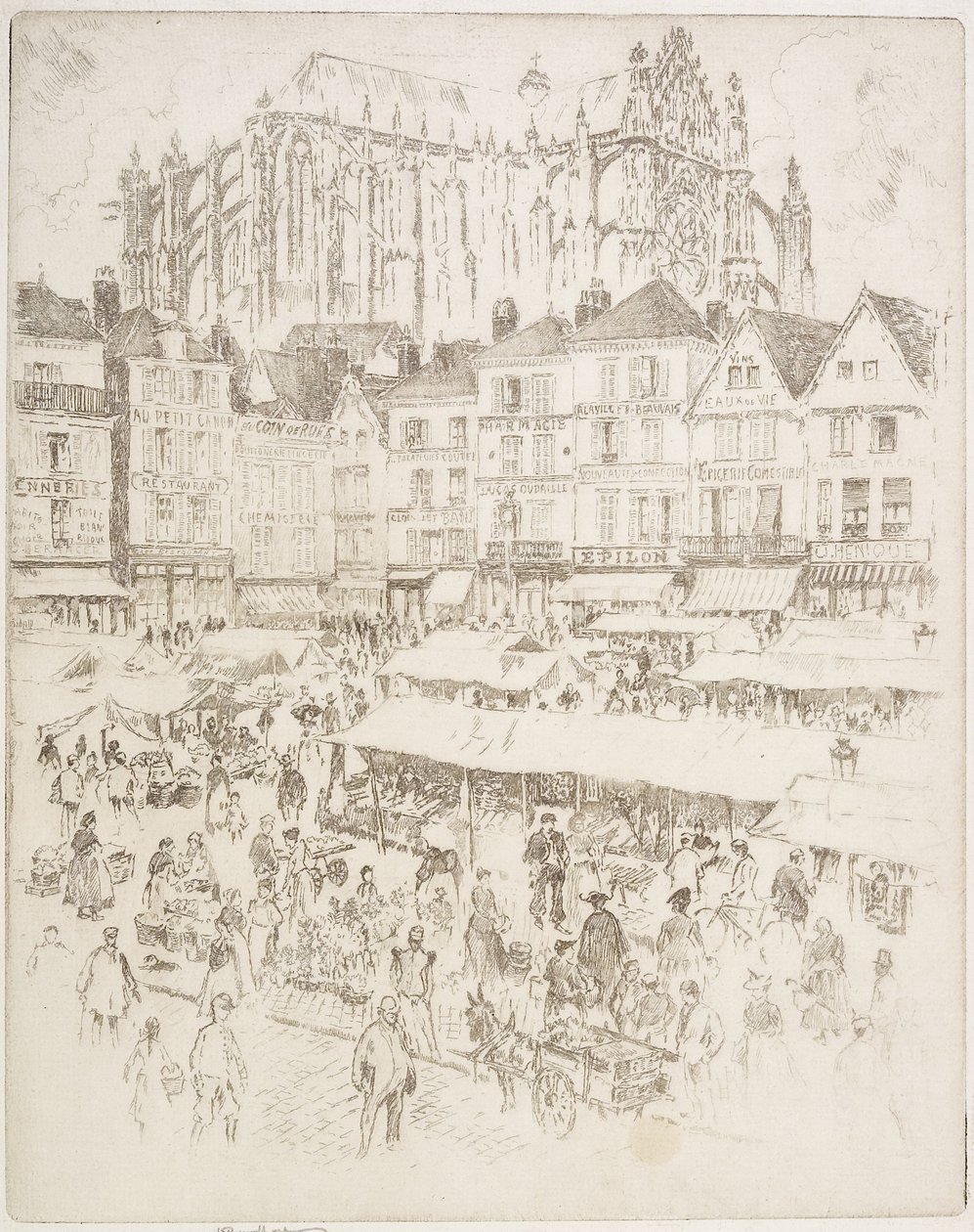 La Place, Beauvois, 1907 tekijältä Joseph Pennell