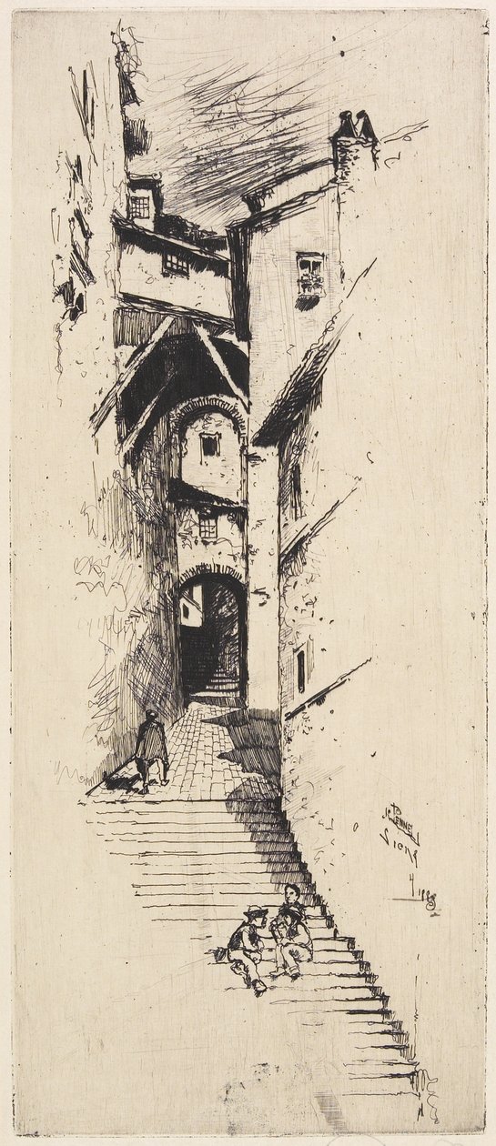Street of Stairs, Siena, 1883 tekijältä Joseph Pennell