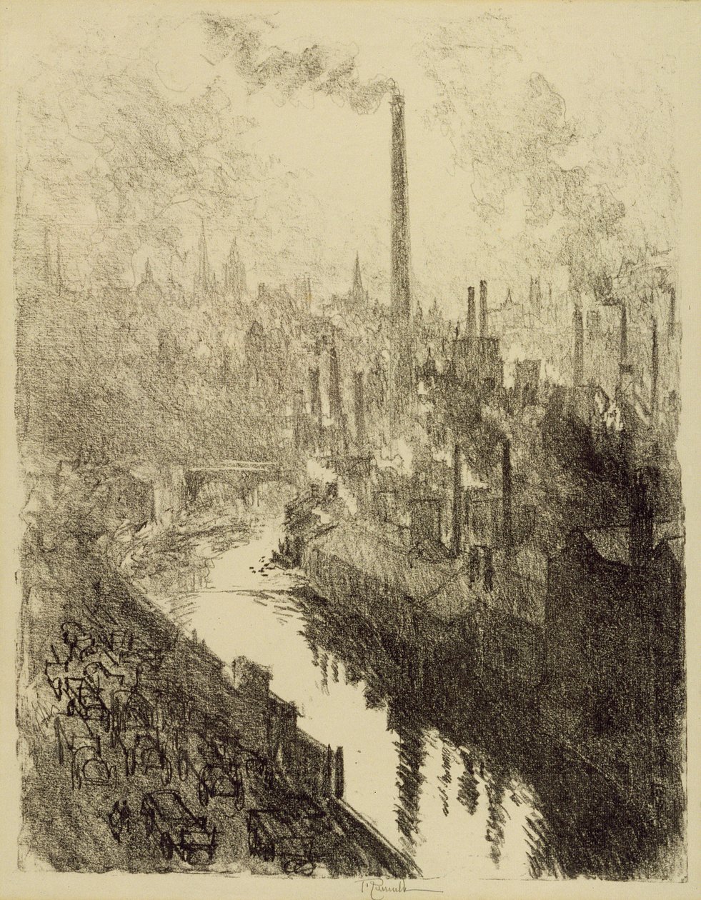 The Big Chimney, Sheffield, 1910 tekijältä Joseph Pennell