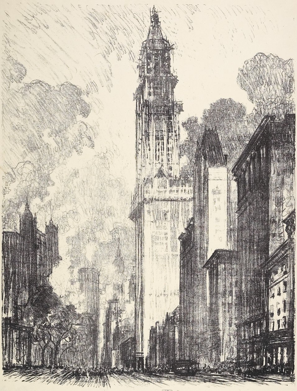 Woolworth-rakennus, 1912 tekijältä Joseph Pennell