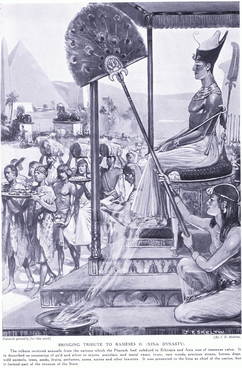 Kunnioitus Ramses II:lle (XIX-dynastia), n. 1920 tekijältä Joseph Ratcliffe Skelton