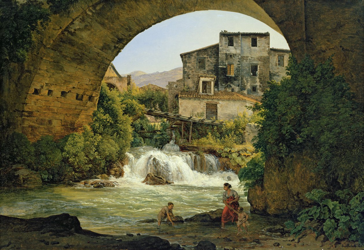 Sillan kaaren alla Italiassa, 1822 tekijältä Joseph Rebell