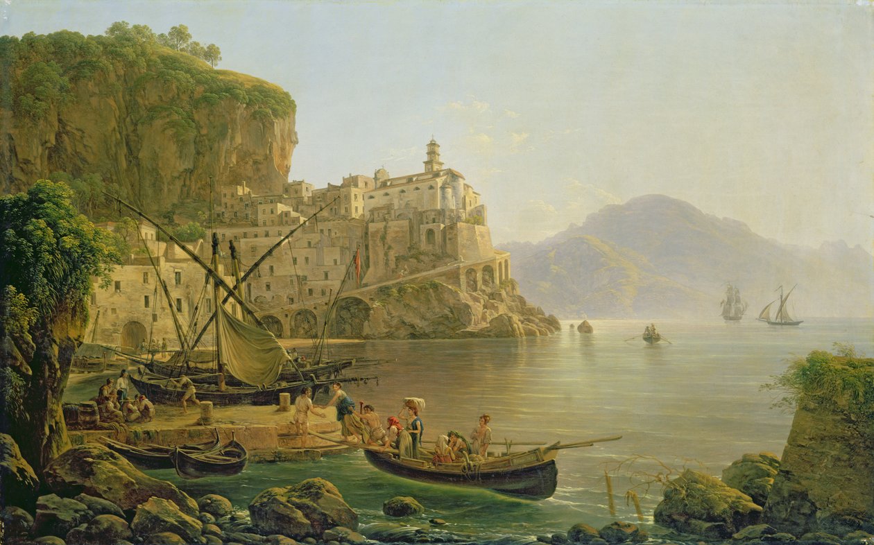Näkymä kohti Atrania Amalfissa, 1817 tekijältä Joseph Rebell