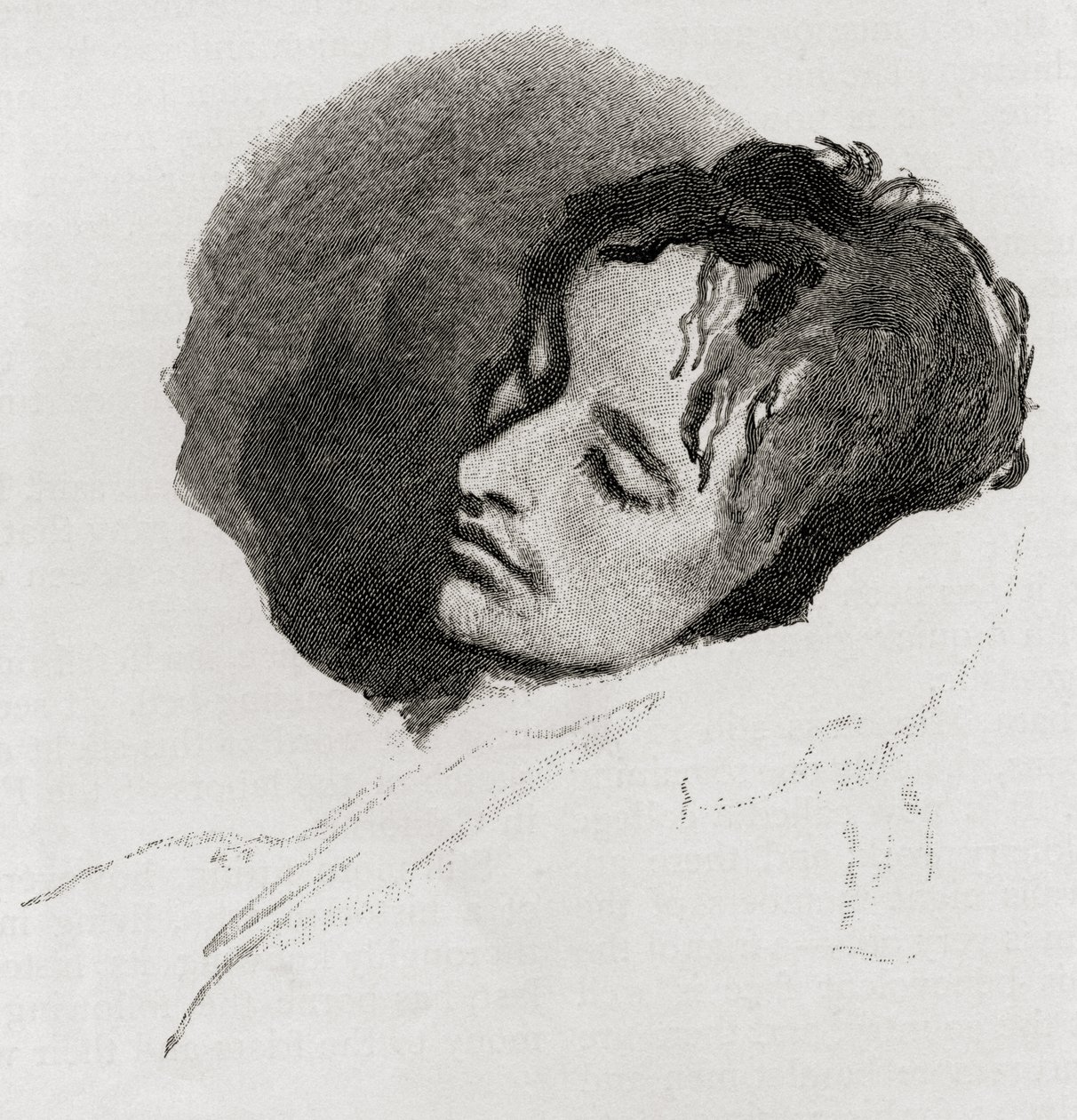 John Keats viimeisessä sairaudessaan The Century Illustrated Monthly Magazinessa, toukokuusta lokakuuhun 1883 tekijältä Joseph Severn