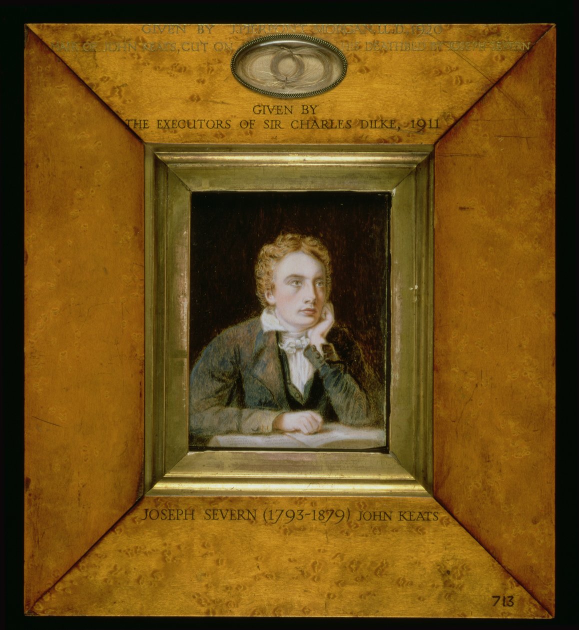 Nro 0713 Muotokuva miniatyyri John Keatsista (1795-1821) n. 1818 tekijältä Joseph Severn