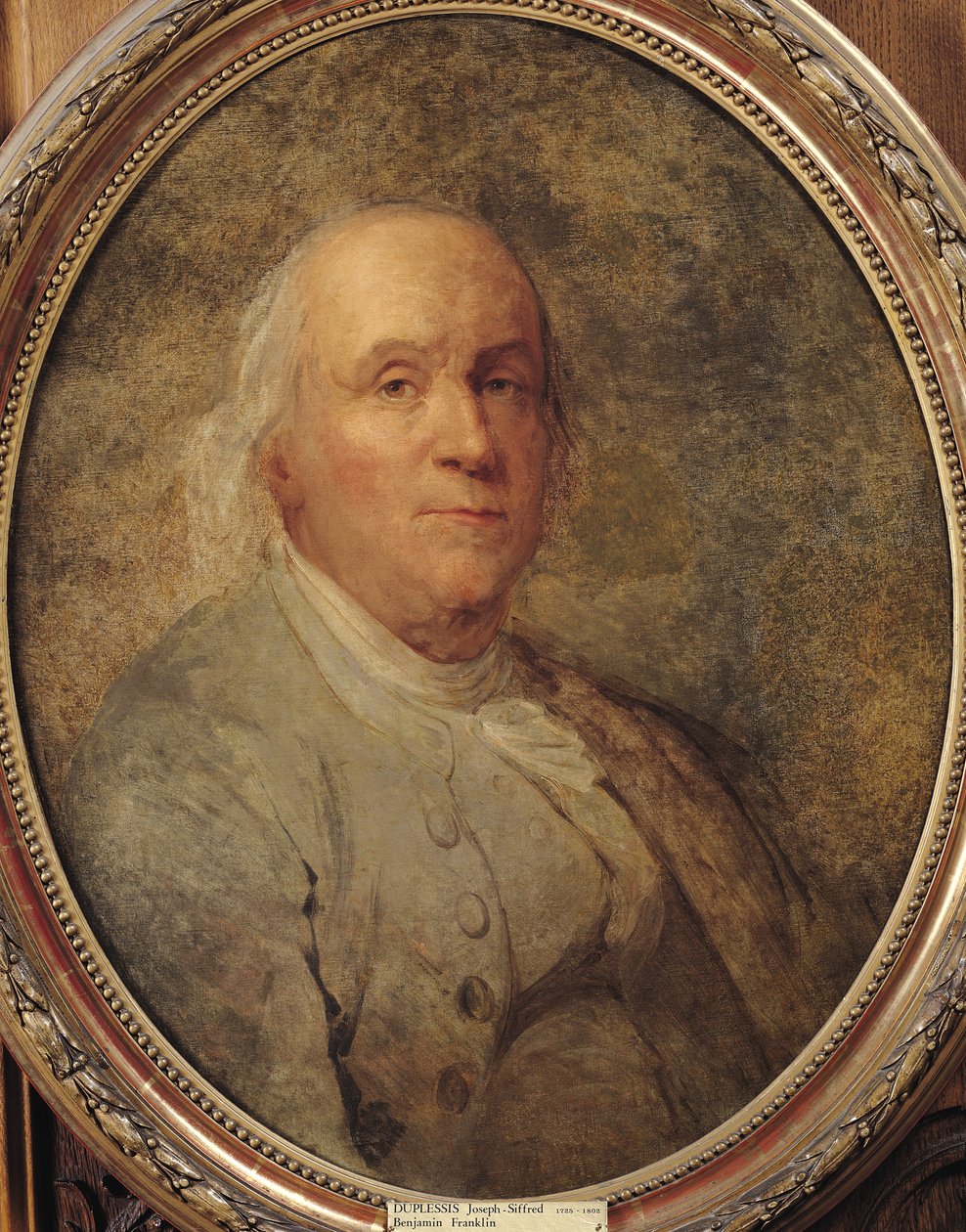 Larawan ni Benjamin Franklin, c.1780 finn tekijältä Joseph Siffred Duplessis