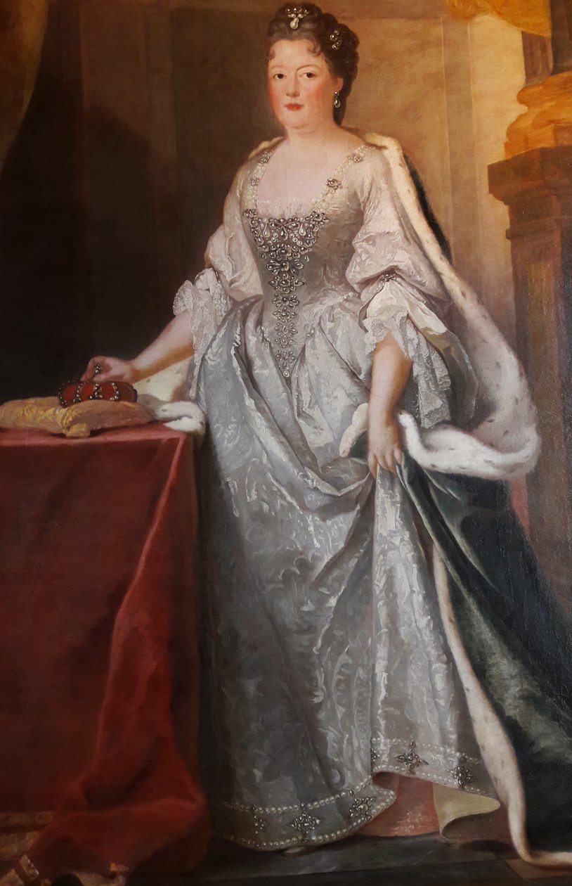 Porträt von Therese Kunigunde von Polen mit einer Krone tekijältä Joseph Vivien