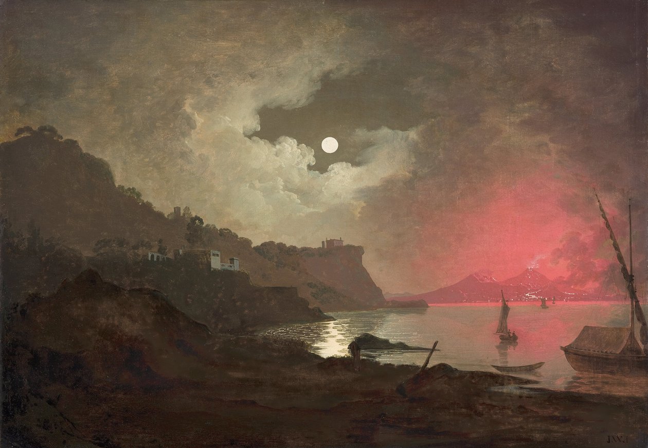 Näkymä Vesuviukselle Posilliposta, Napolista tekijältä Joseph Wright of Derby