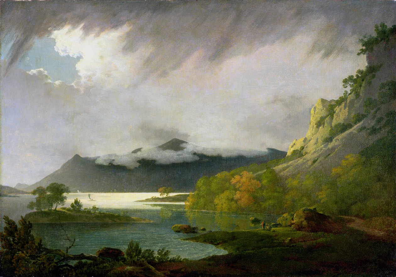 Derwent Water with Skiddaw in the Distance, n. 1795-6 tekijältä Joseph Wright of Derby
