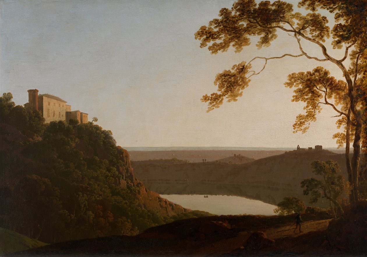 Nemi -järvi, auringonlasku tekijältä Joseph Wright of Derby