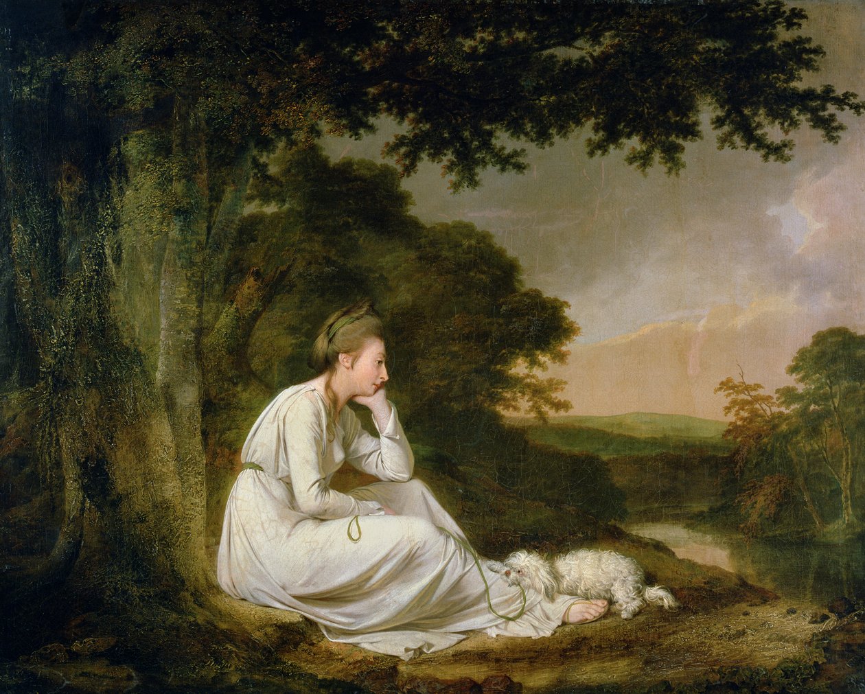 Maria, Laurence Sternen (1713-68) "Tuntimental matka" 1777 tekijältä Joseph Wright of Derby