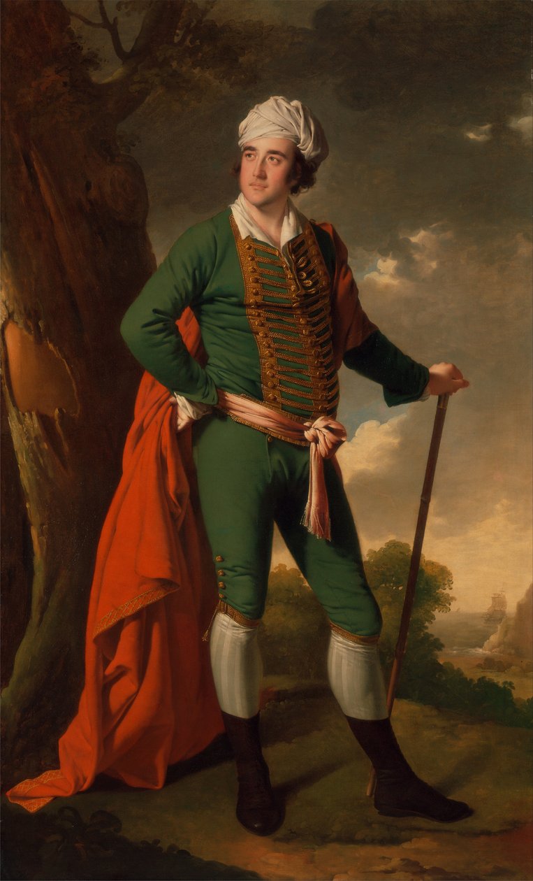 Muotokuva miehestä, joka tunnetaan Intian kapteenina tekijältä Joseph Wright of Derby
