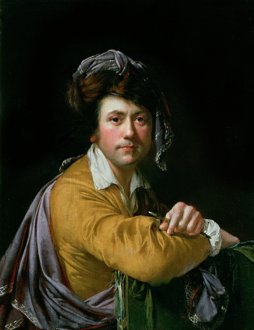 Omakuva noin 40-vuotiaana, n. 1772-3 tekijältä Joseph Wright of Derby