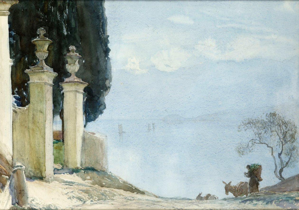 Sininen päivä Comossa, noin 1900 tekijältä Joseph Walter West