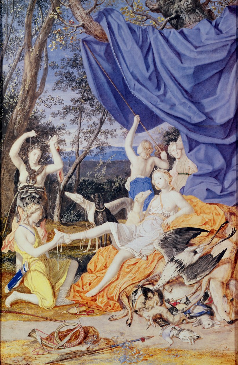 Francoise Louis de la Baume le Blanc (1644-1710) Mademoiselle de la Valliere, hahmona Diana tekijältä Joseph Werner