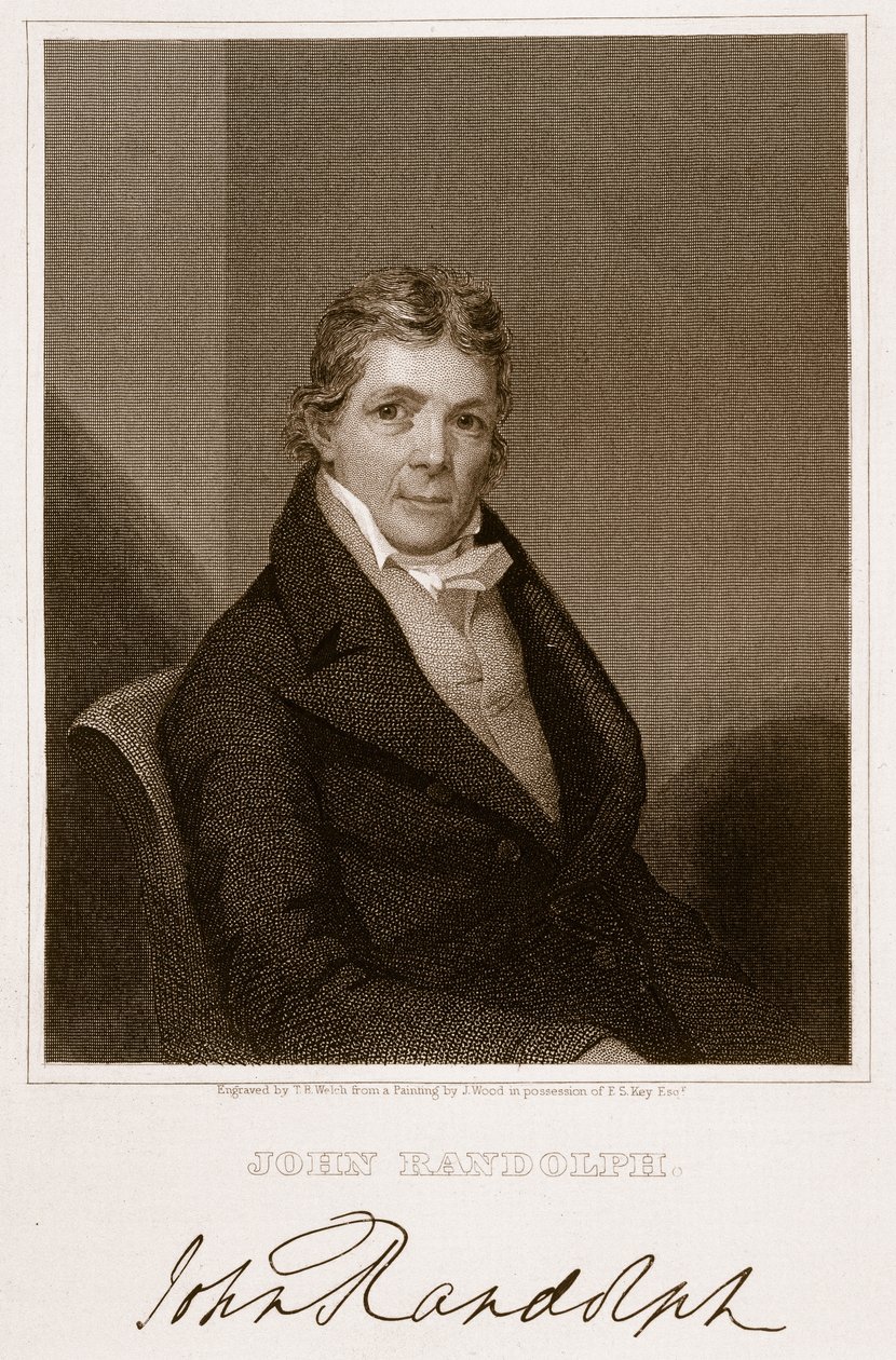 John Randolph (1773-1833), kaiverrus Thomas B. Welch (1814-74) tekijältä Joseph Wood
