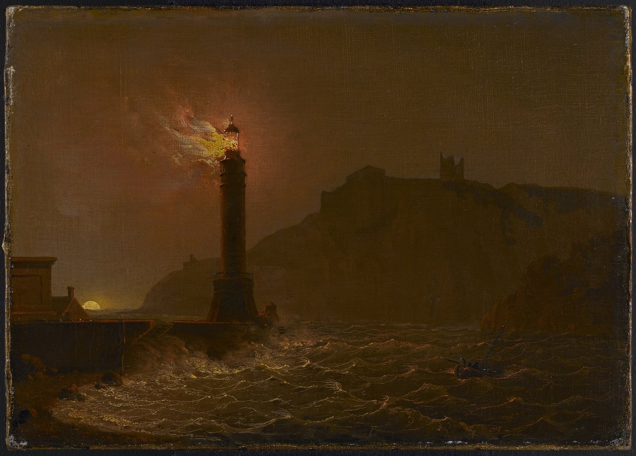 Majakka palamassa yöllä tekijältä Joseph Wright of Derby