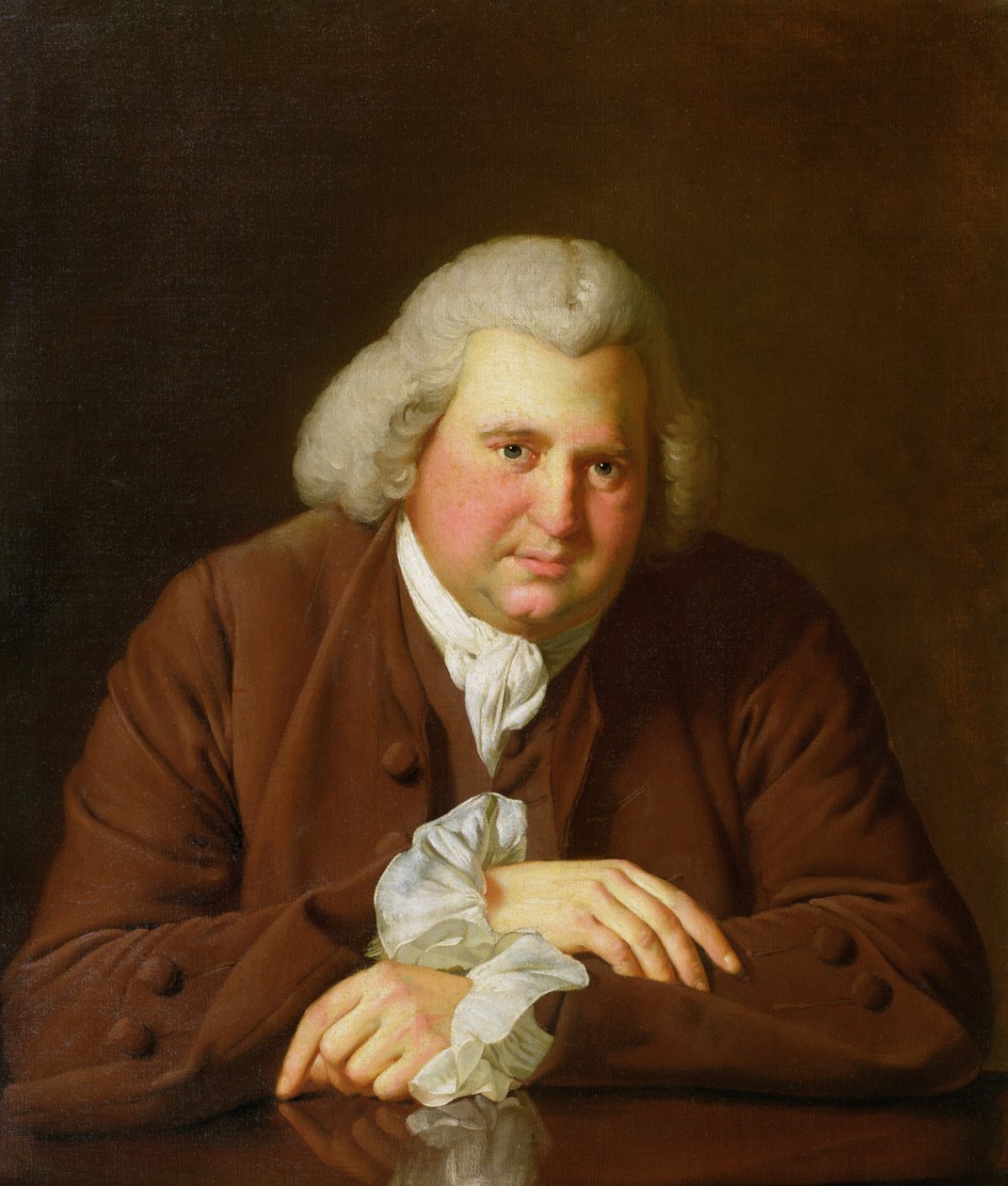 Tohtori Erasmus Darwinin (1731-1802) muotokuva, tiedemies, keksijä ja runoilija, Charles Darwinin isoisä, n. 1770 tekijältä Joseph Wright of Derby