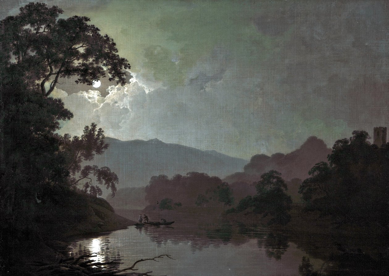 Snowdown by Moonlight, 1792 tekijältä Joseph Wright of Derby