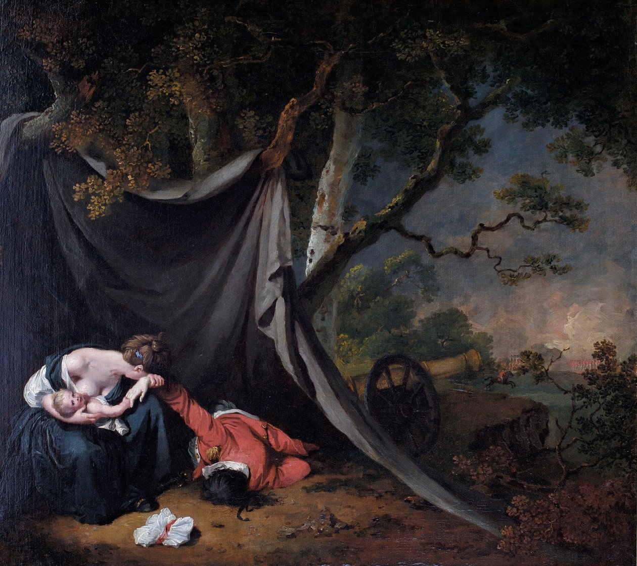 Kuollut sotilas, n. 1789 tekijältä Joseph Wright of Derby