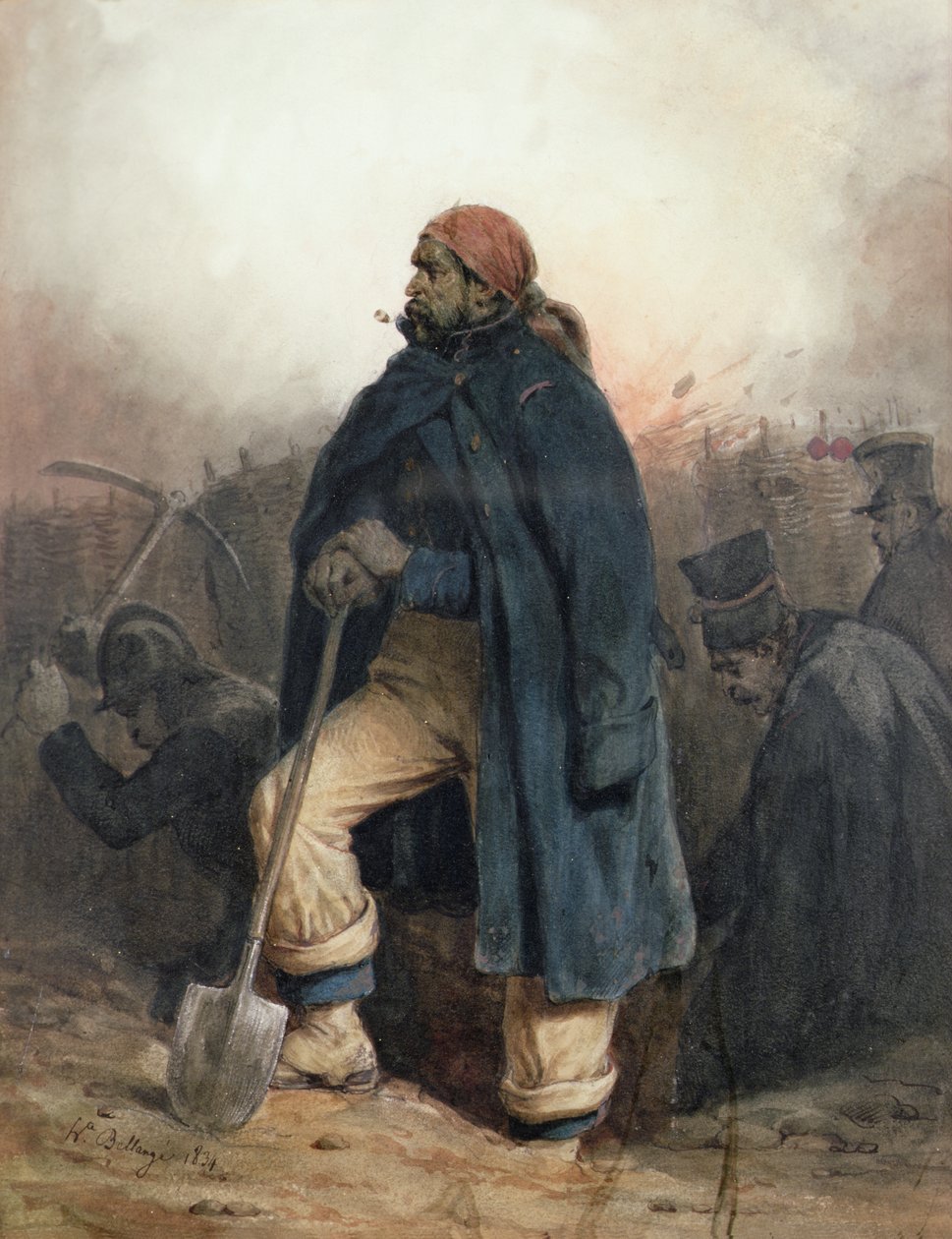 Sotilas lapion kanssa tekijältä Joseph Louis Hippolyte Bellange