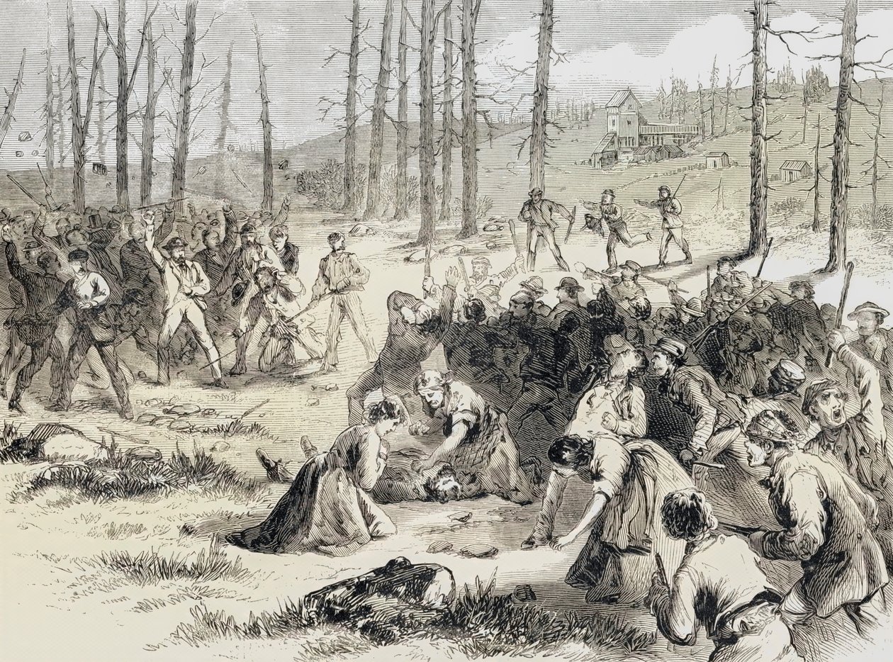 Hiilimellakoita Scrantonissa, Pennsylvaniassa, Yhdysvalloissa tekijältä Joseph (after) Becker