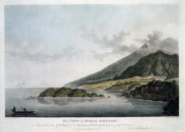 Näkymä Morne Soufriresta St. Vincentin saarella, kaiverrettu ja pubi. Kirjailija: Francis Jukes (1747-1812) tekijältä Joseph (after) Billinghurst