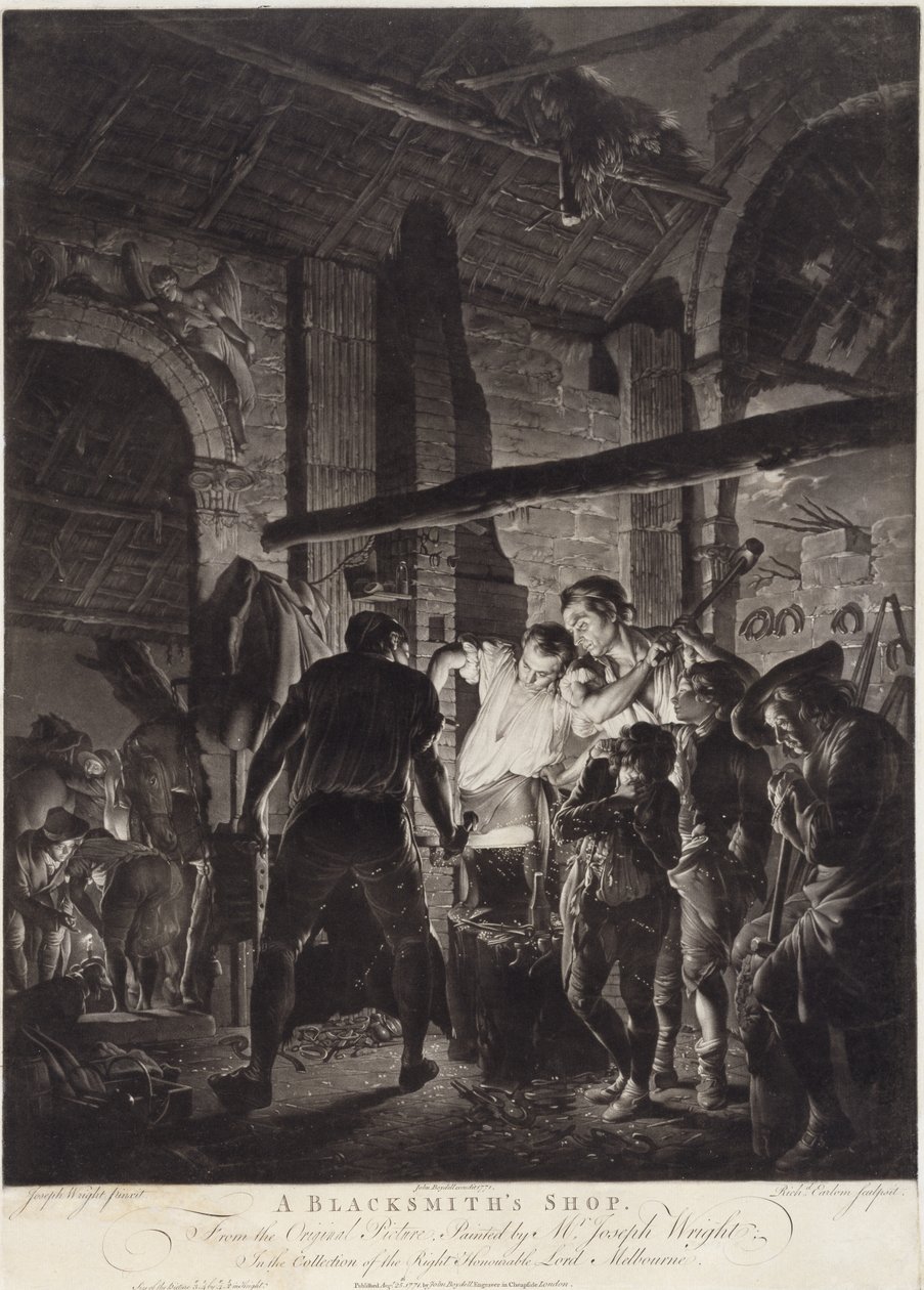 Seppäpaja, kaiverrus Richard Earlom (1743-97) tekijältä Joseph (after) Wright of Derby