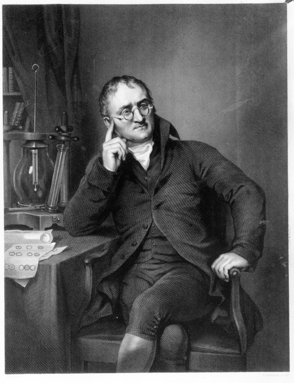 John Dalton, kaiverrettu William Henry Worthingtonin toimesta, noin 1814. tekijältä Joseph Allen