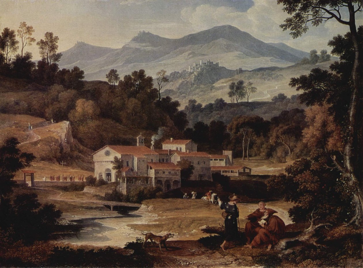 Saksa: Das Kloster San Francesco im Sabinergebirge bei Rom San Francesco di Civitellan luostari Sabine-vuorilla. tekijältä Joseph Anton Koch