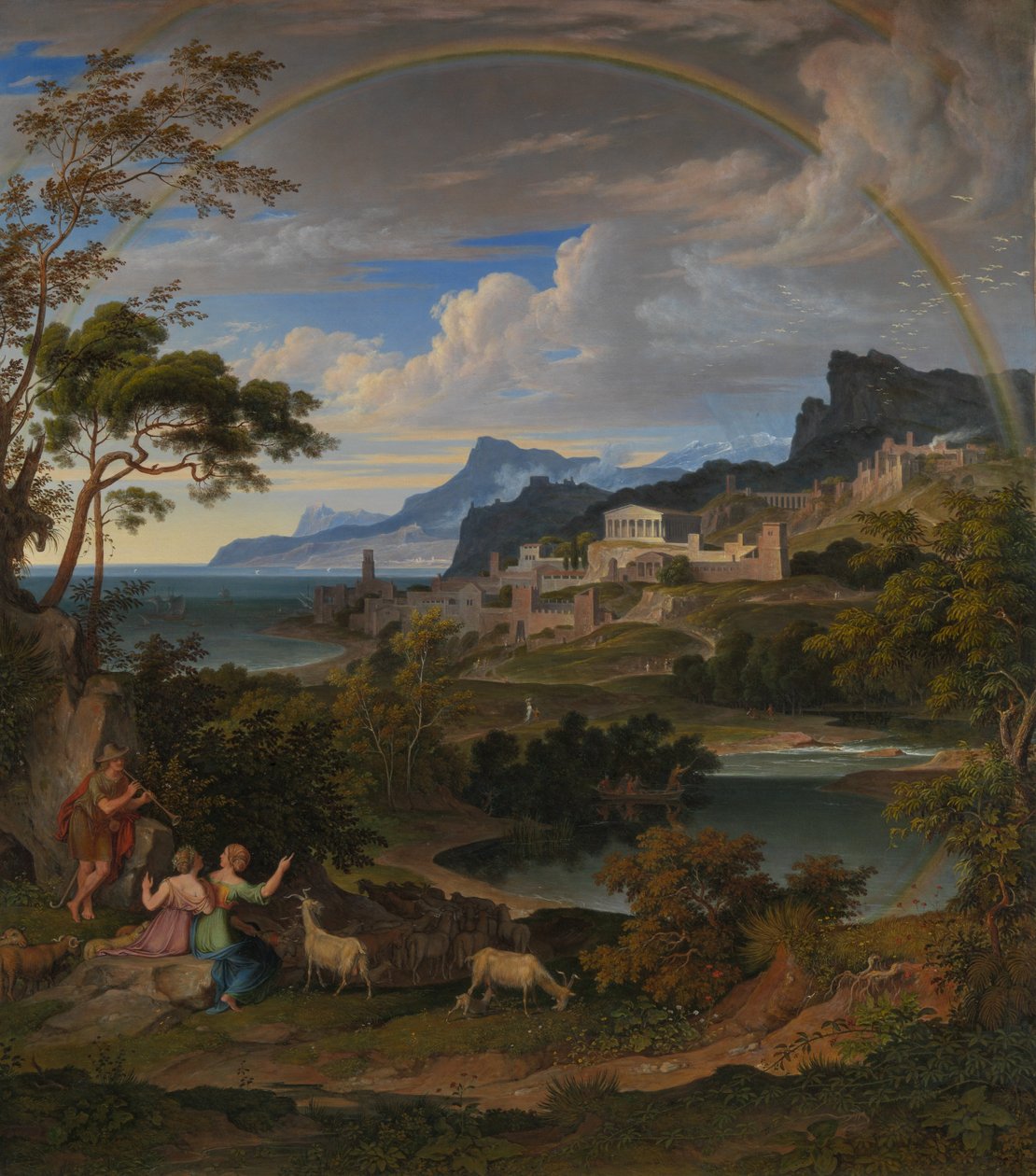 Sankarillinen maisema sateenkaaren kanssa, 1824. tekijältä Joseph Anton Koch
