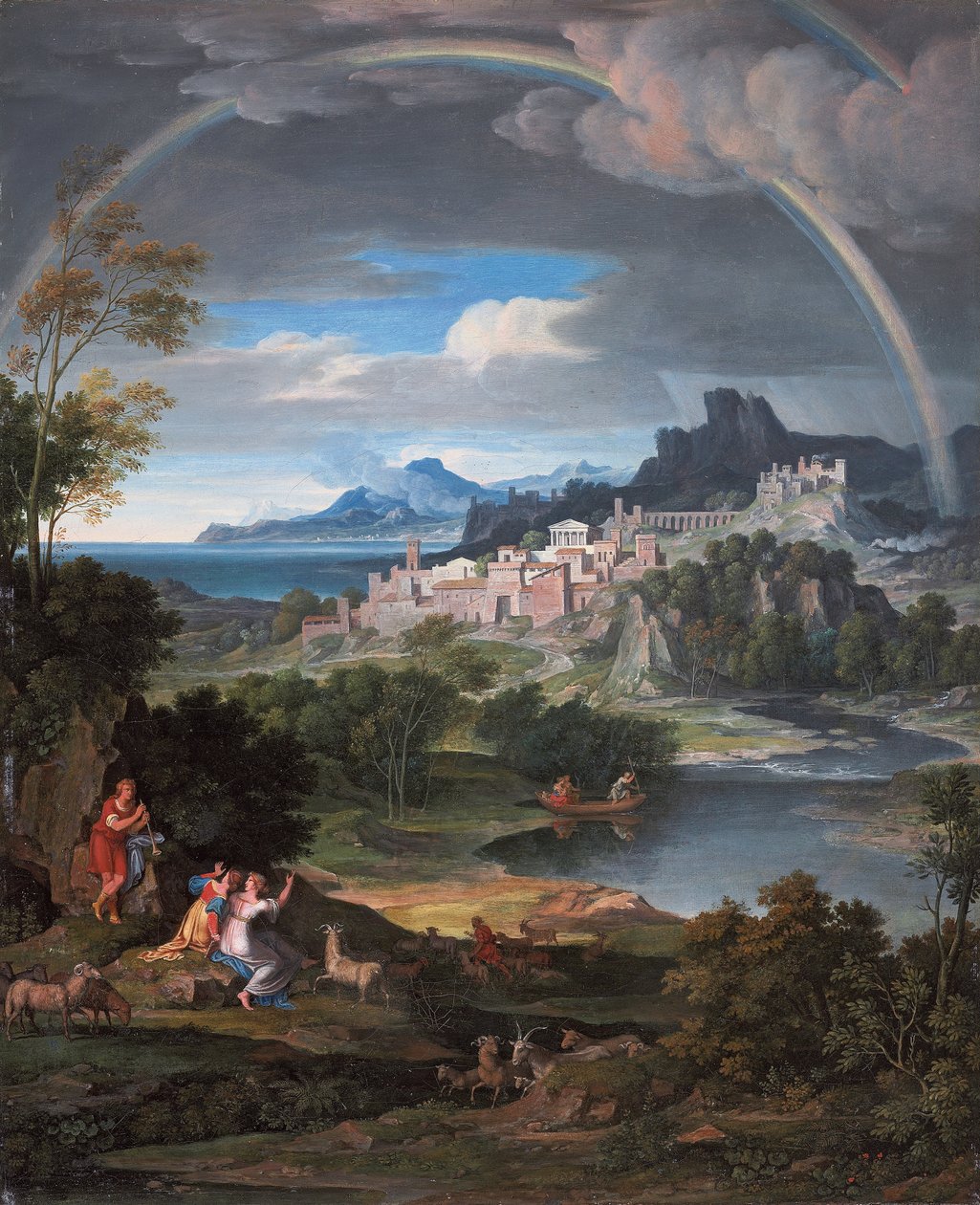 Sankarillinen maisema sateenkaarella, 1806 tekijältä Joseph Anton Koch