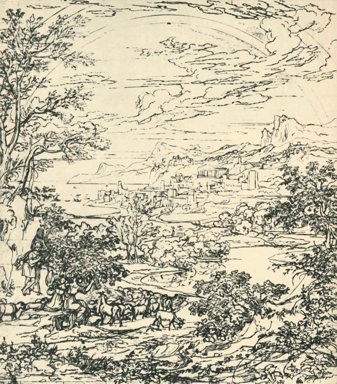 Maisema sateenkaarella, 1700-luvun loppu - 1800-luvun alku, 1943. tekijältä Joseph Anton Koch
