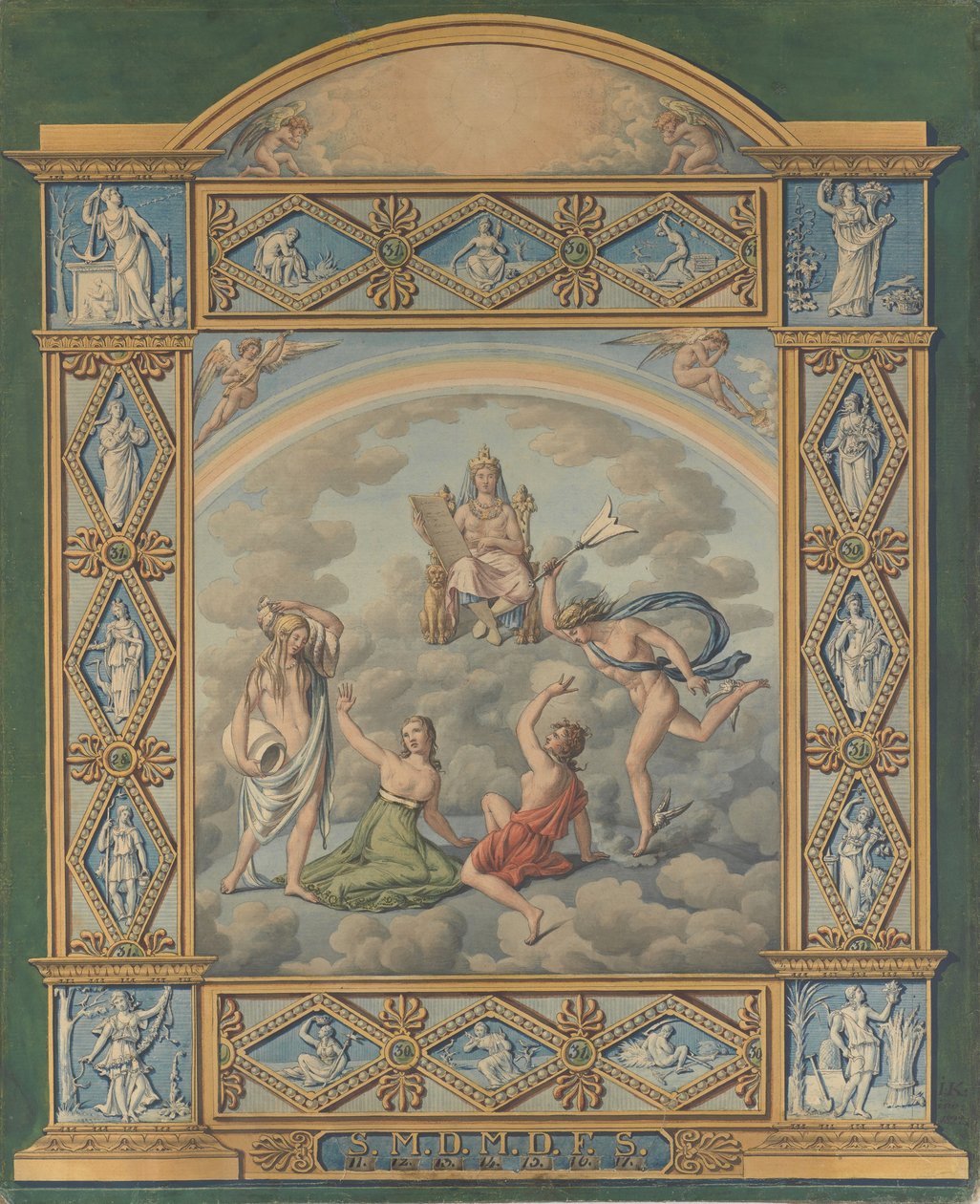 Viikkokalenteri, 1822. tekijältä Joseph Anton Koch