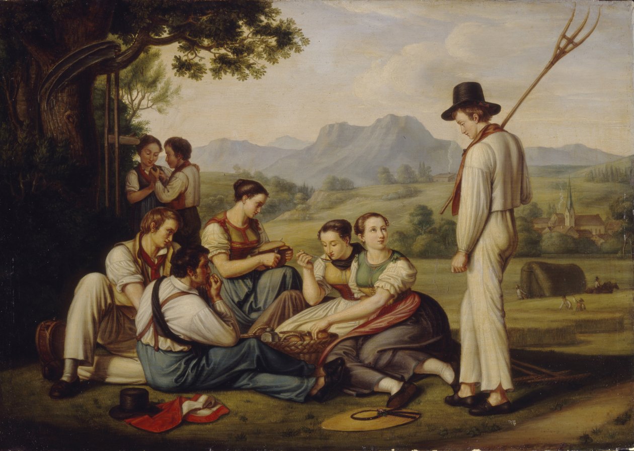 Ruohonleikkurit lepäämässä, 1819 tekijältä Joseph Anton Rhomberg