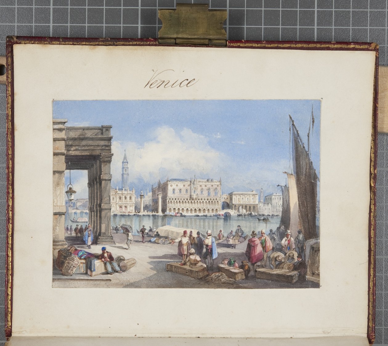 Venetsia, liitetty Thomas Moodys Journalin otsikkosivulle Sveitsin ja Italian kiertueesta, 1822 (wc paperilla) tekijältä Joseph Axe Sleap