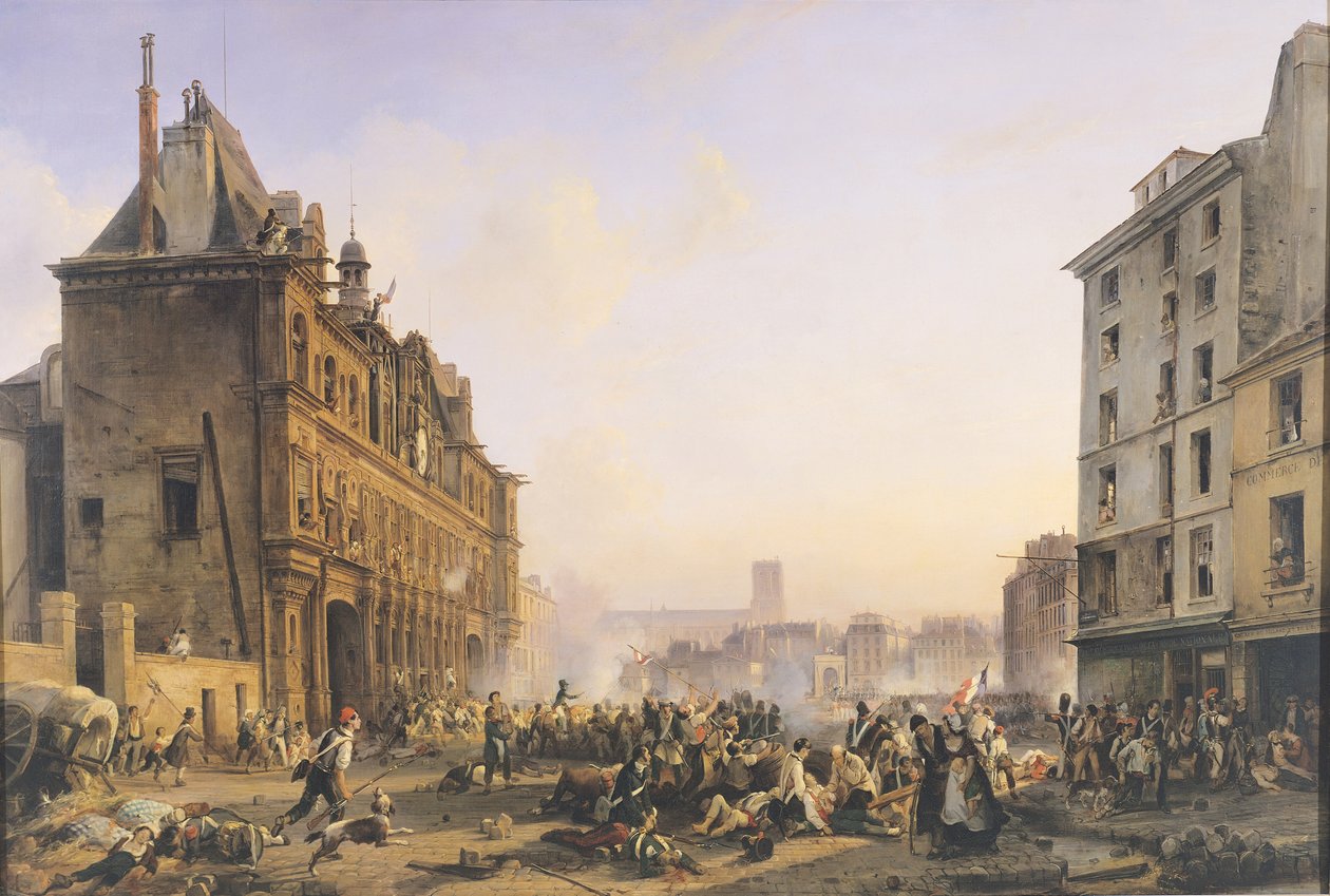 Hyökkäys Hotel de Villeä vastaan 28. heinäkuuta 1830 tekijältä Joseph Beaume
