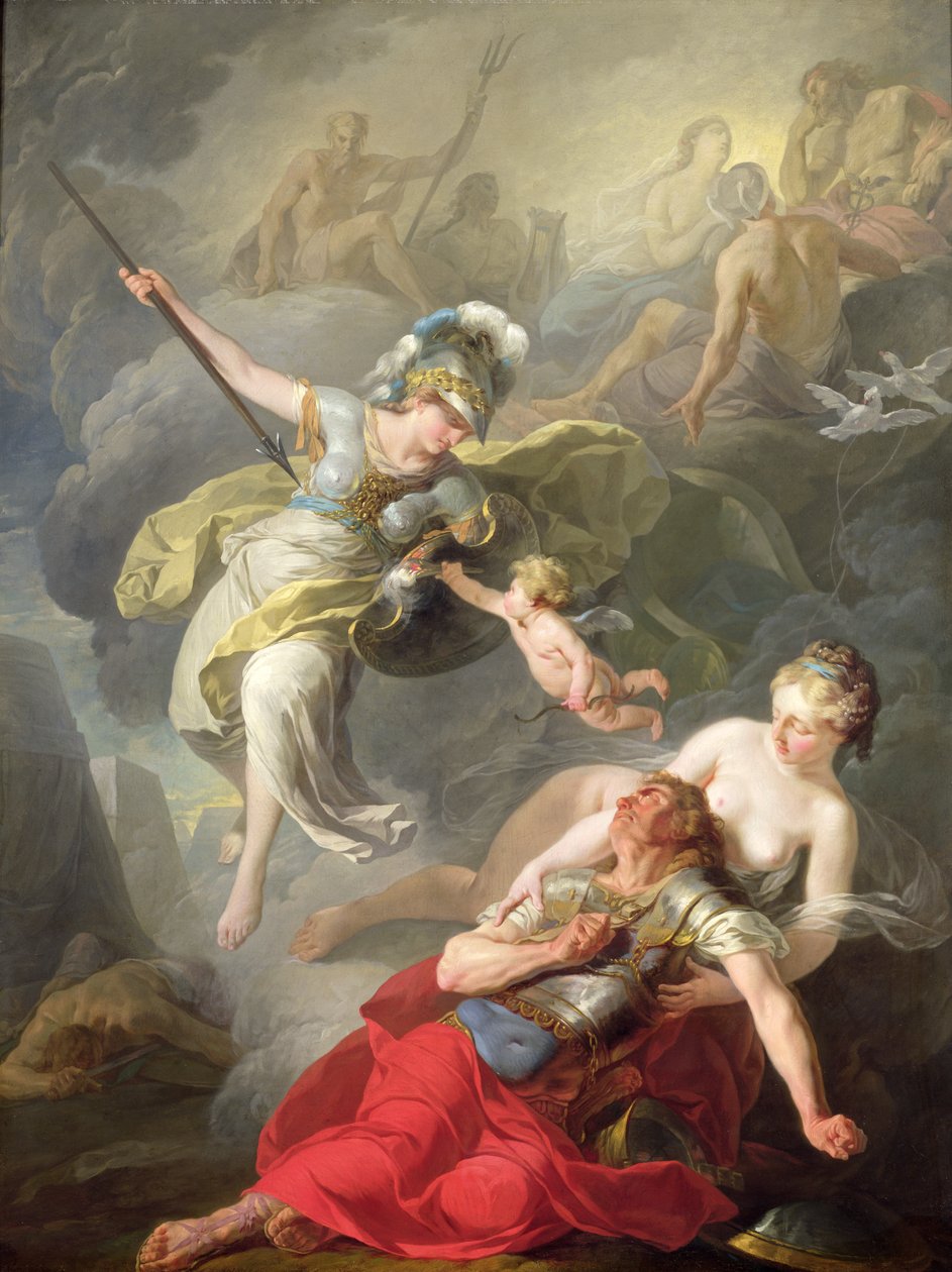 Taistelu Minervan ja Marsin välillä, 1771 tekijältä Joseph Benoît Suvée