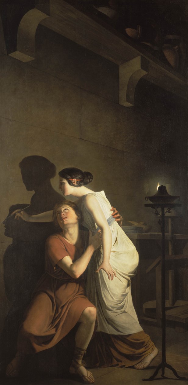 Dibutades eli piirtämisen alkuperä, 1791 tekijältä Joseph Benoît Suvée