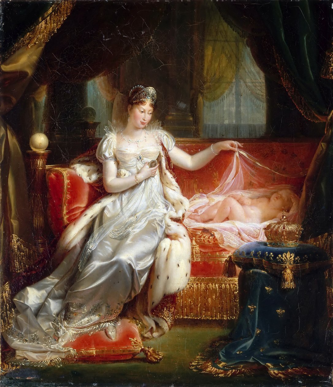 Keisarinna Marie-Louise Rooman nukkuvan kuninkaan kanssa tekijältä Joseph Boniface Franque