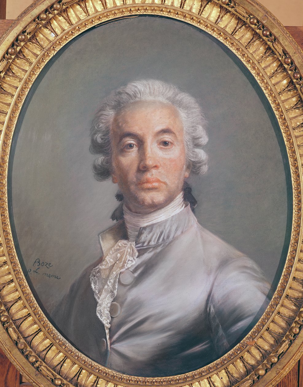 Omakuva (pastelli siniselle paperille) tekijältä Joseph Boze