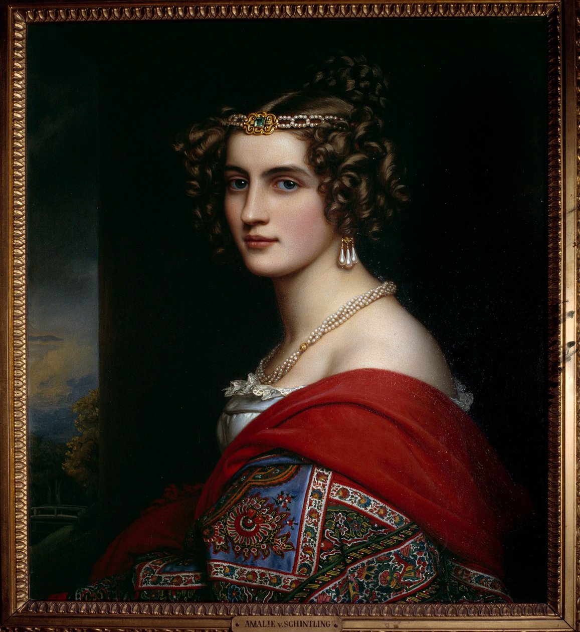 Amalie von Schintlingin muotokuva Josef Karl Stielerin (1781-1858) maalaus 1831 München. Chateau De Nymphenburg tekijältä Joseph Carl Stieler