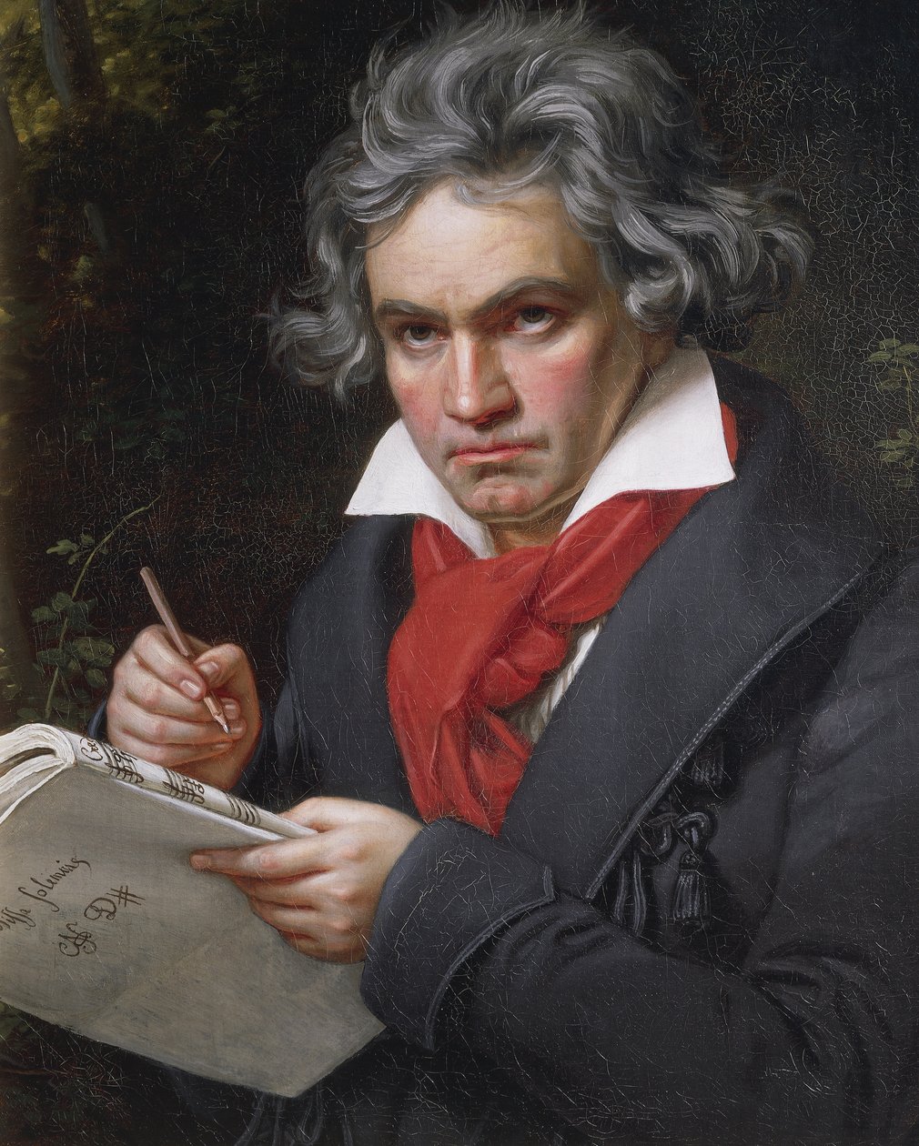Ludwig van Beethovenin (1770-1827), saksalaisen säveltäjän ja pianistin muotokuva Missa Solemnisin säveltämisestä tekijältä Joseph Carl Stieler